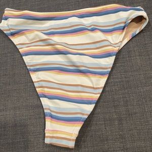 Striped multicolored swim bottoms